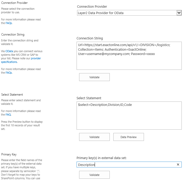 bdlc exact online data integration synchronization