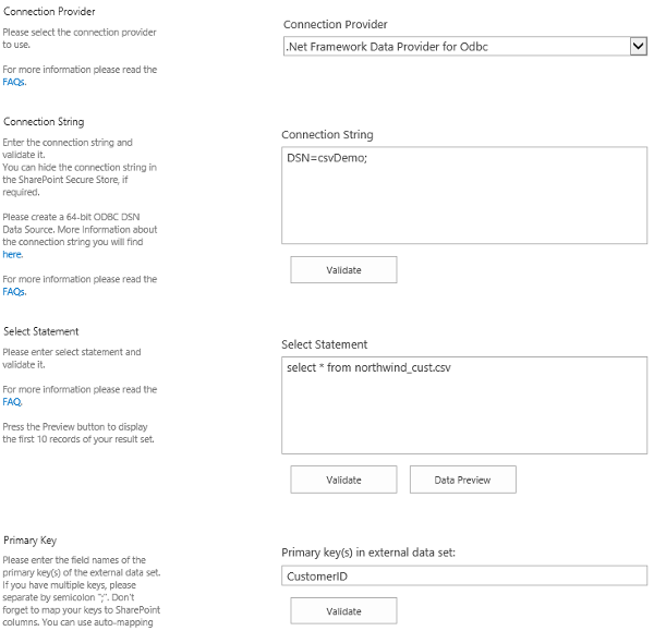 CSV to SharePoint connection