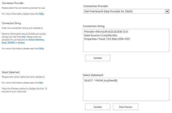 Excel connection to SharePoint