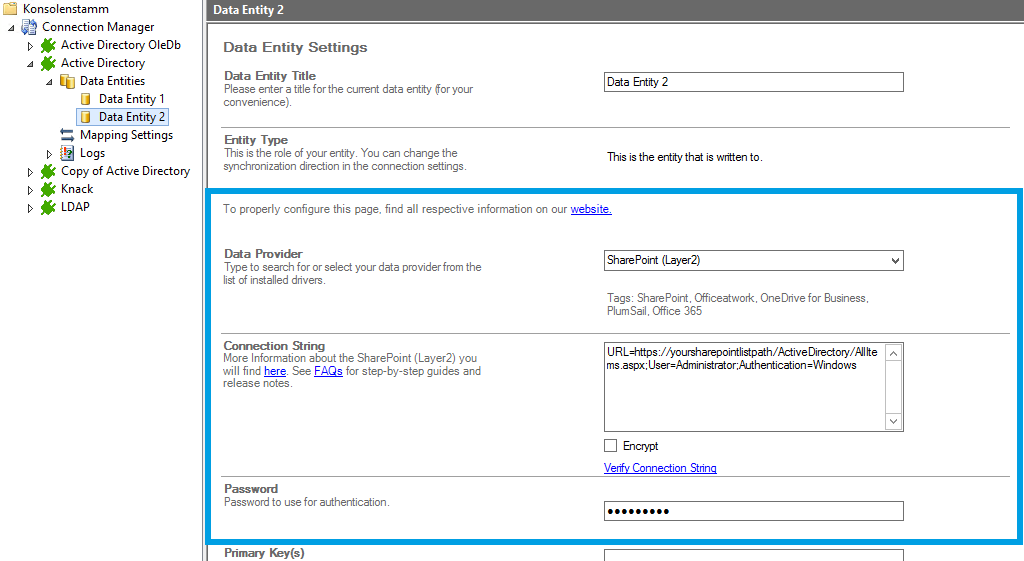 Step 3 Active Directory integration target setup