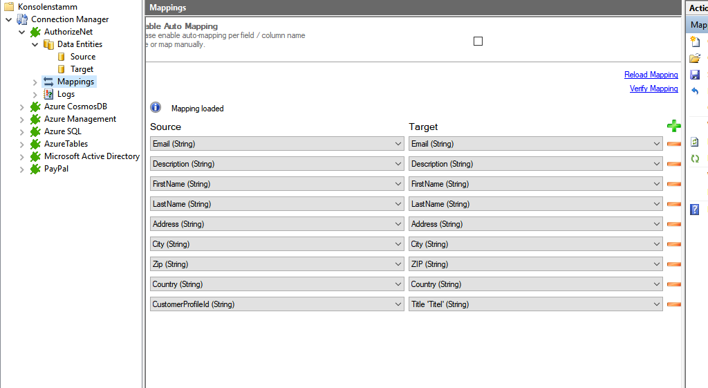 Step 4 AuthorizeNet integration mapping