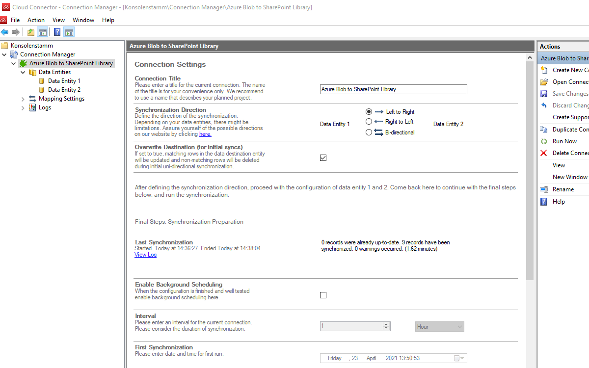 Layer2 Cloud Connector Connection Configuration