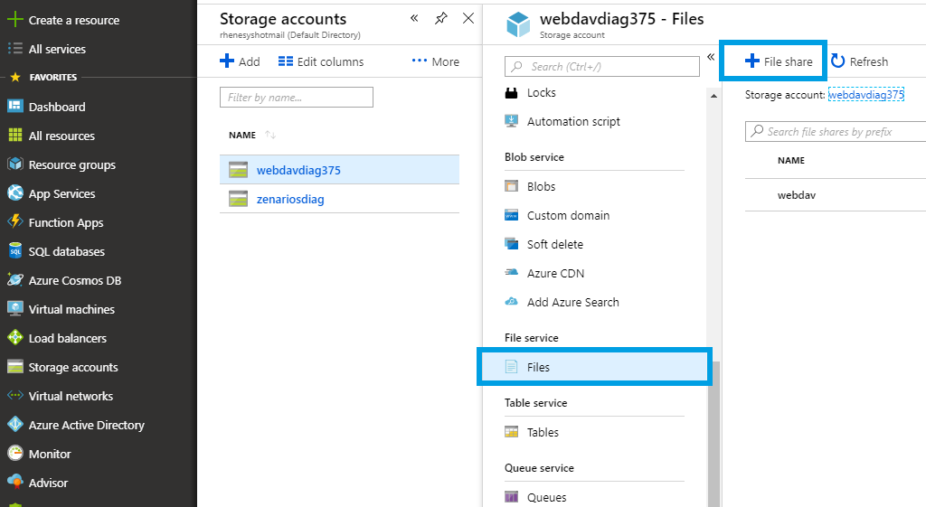 Azure create file share Azure create file share