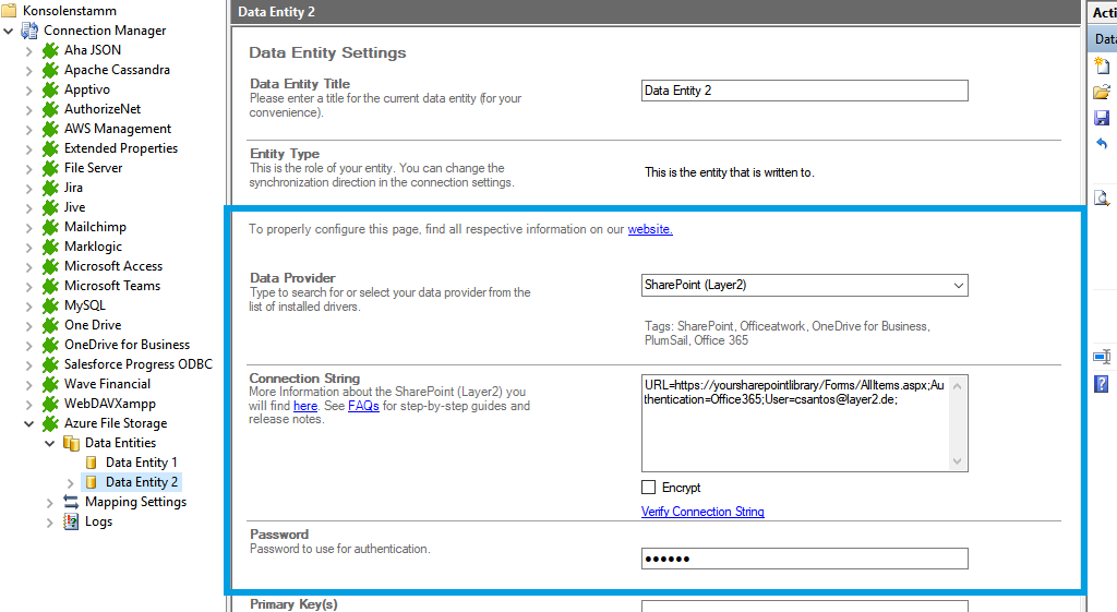 Step 3 Azure file storage integration target setup Target setup for Azure File Storage integration in the Layer2 Cloud Connector