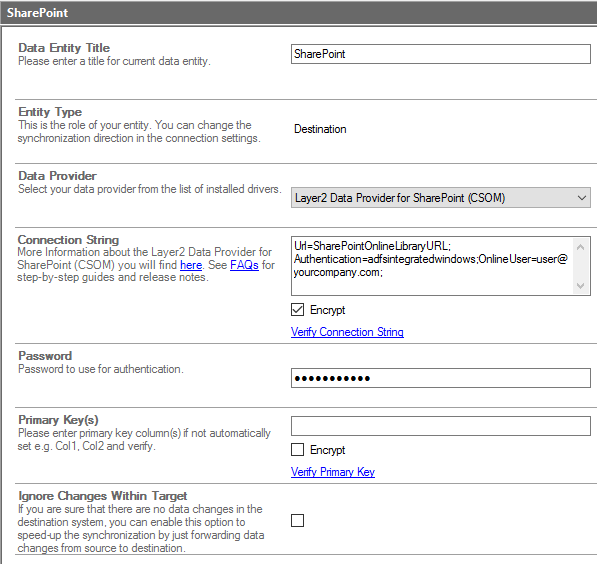 example connection for microsoft groups sync