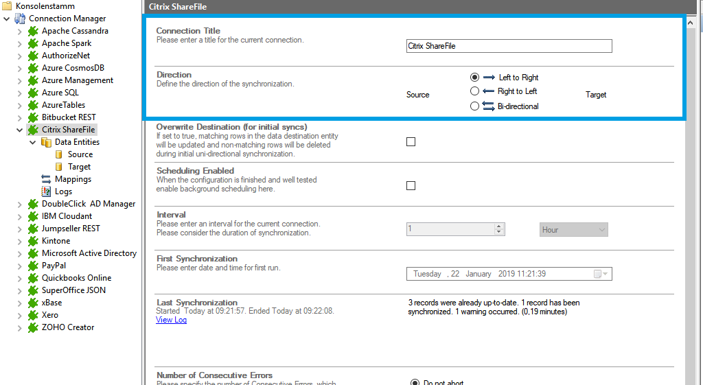 Step 1 Citrix ShareFile connection setup