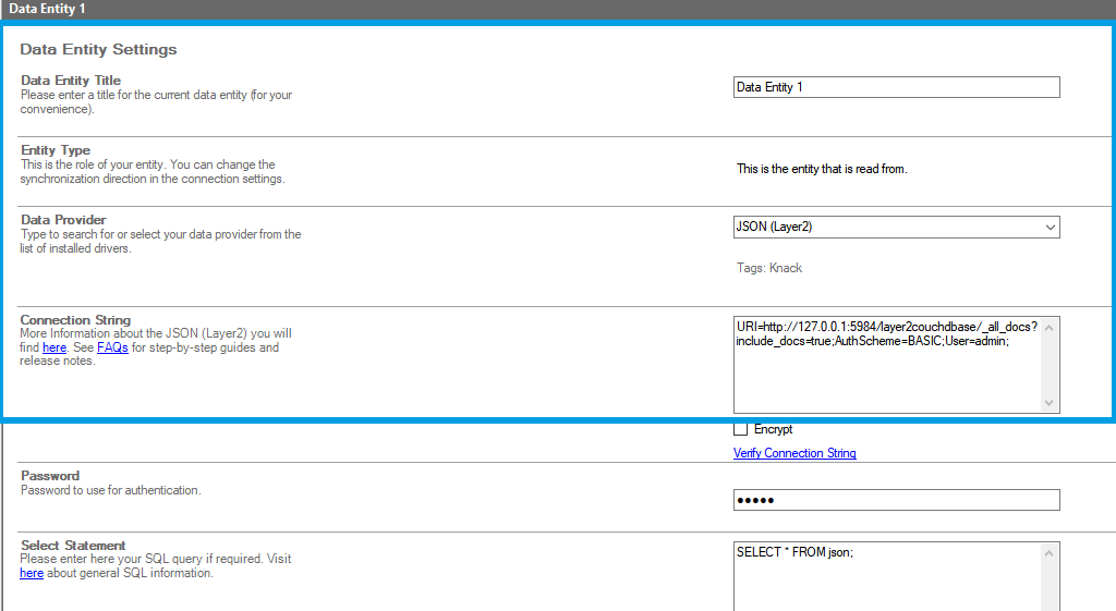 Source setup for couchdb integration in the Layer2 Cloud Connector