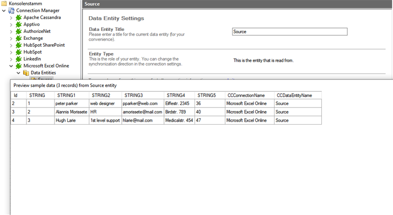 Preview data function for SharePoint Excel integration