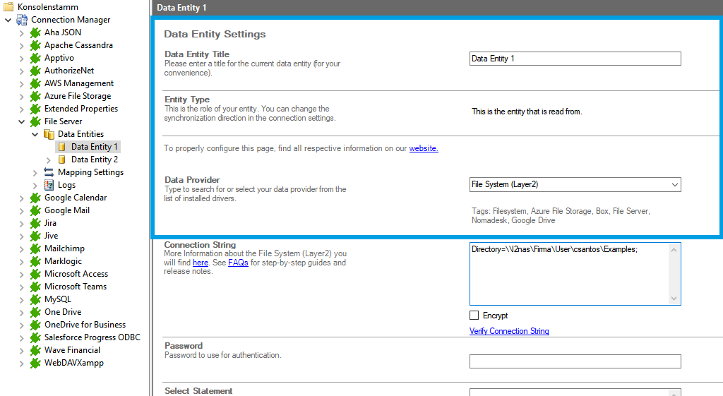 Step 2 File Server integration source setup