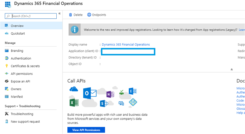 Financial Operations application id