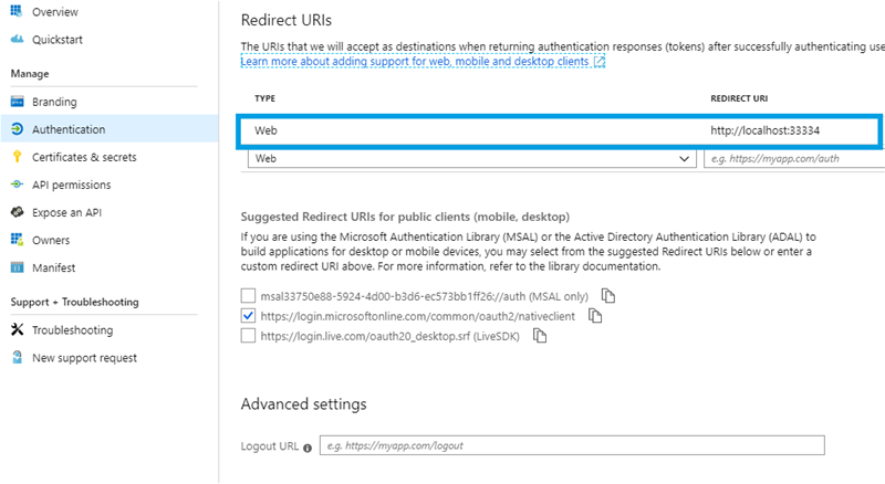 Financial Operations callback url