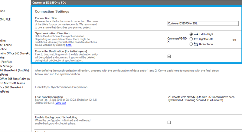 Step 1Financial and Operations connection setup