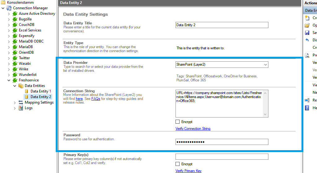 Target setup for freshservice integration in the Layer2 Cloud Connector