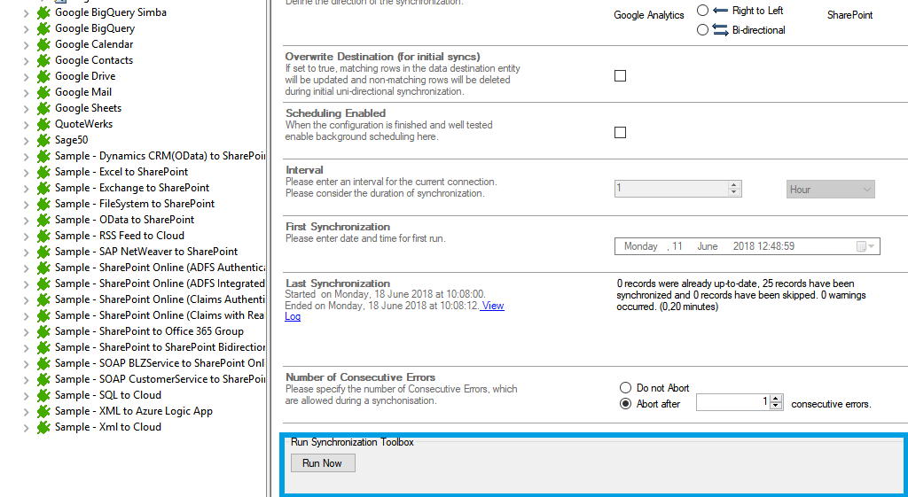 Start the data integration of Google Analytics