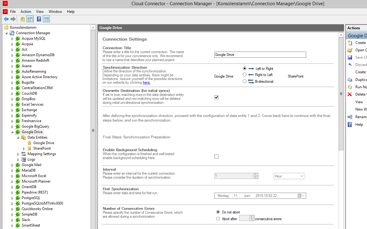 Layer2 Cloud Connector Connection Configuration