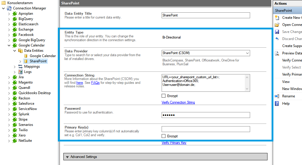 Target setup for Google Search integration in the Layer2 Cloud Connector