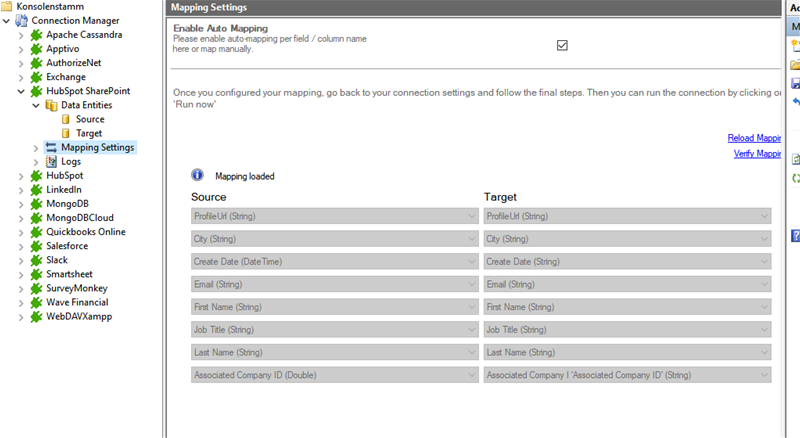 Step 4 Hubspot integration mapping