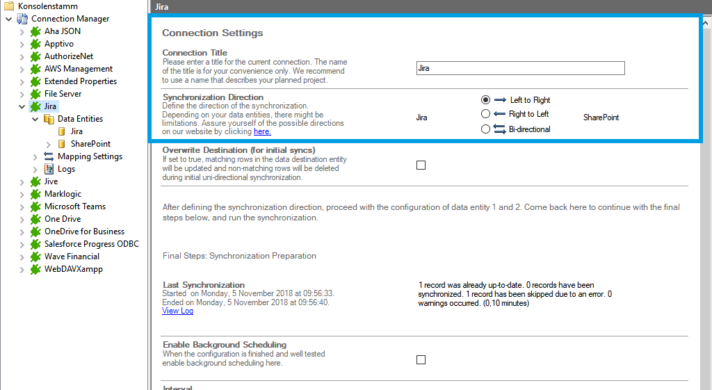 Step 1 Jira connection setup