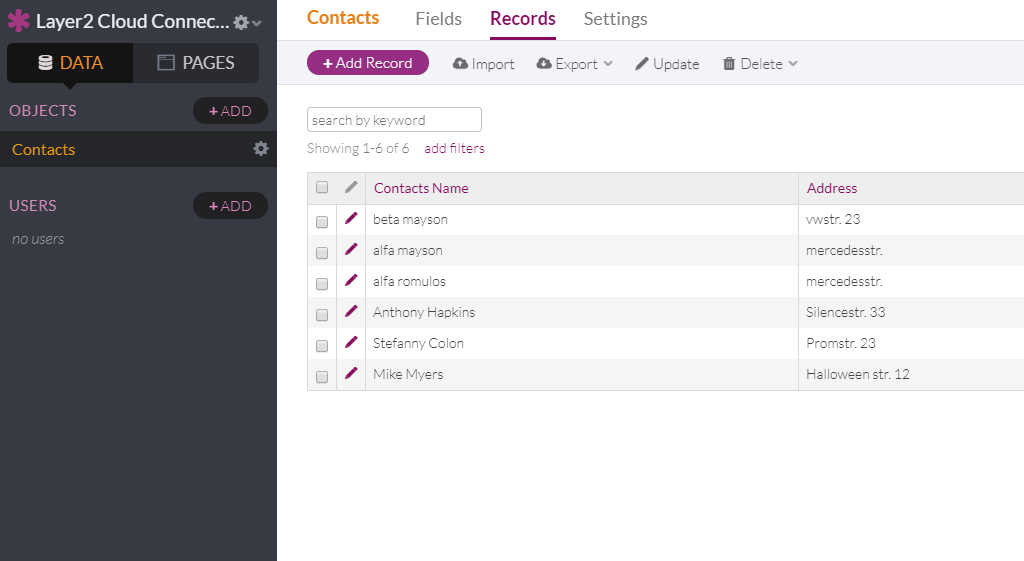 Data of Knack ready for integration with SharePoint