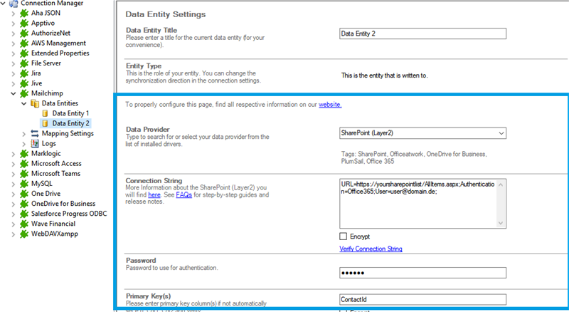 Step 3 Mailchimp integration target setup