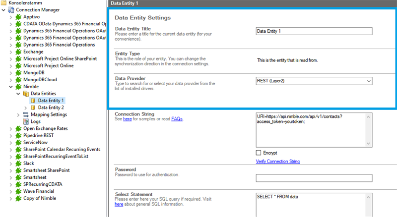 Step 2 Nimble integration source setup