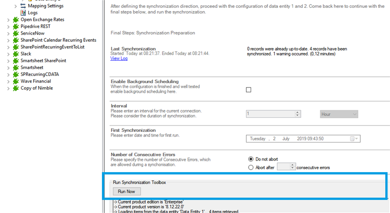 Step 5 Nimble data integration start