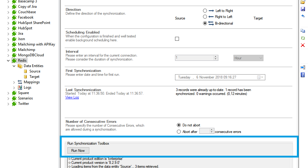 Start the data integration of Redis 