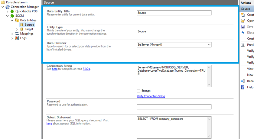 Step 2 SSCM integration source setup